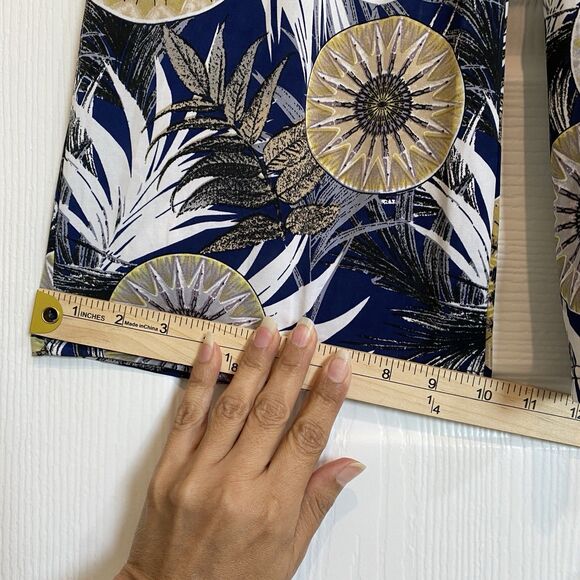 C-Mode Stretch Pants Women Sz M Lose Comfy Floral Elastic Waist - Picture 11 of 11